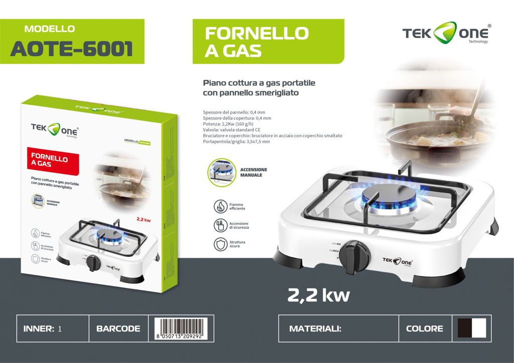 Fornello A Gas 2.2Kw 160g/h