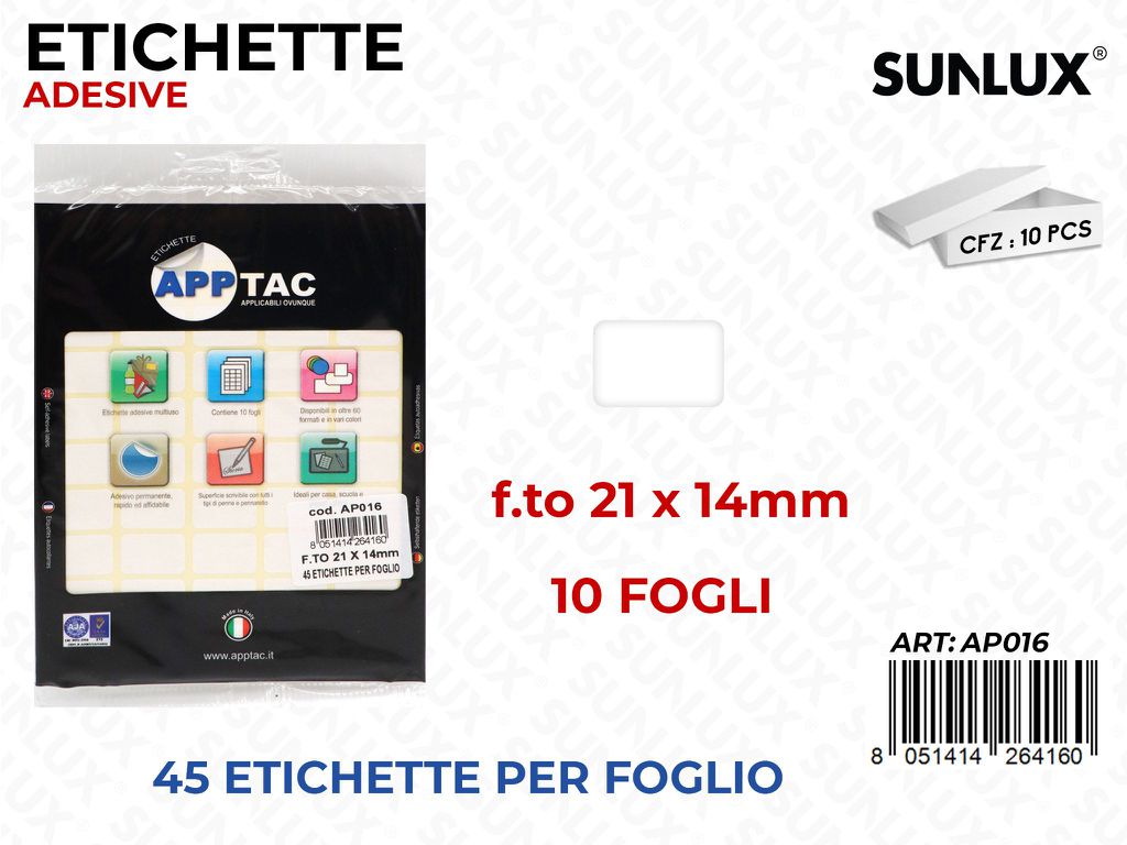 Etichette Adv 45PCS X 10FF 21*14MM