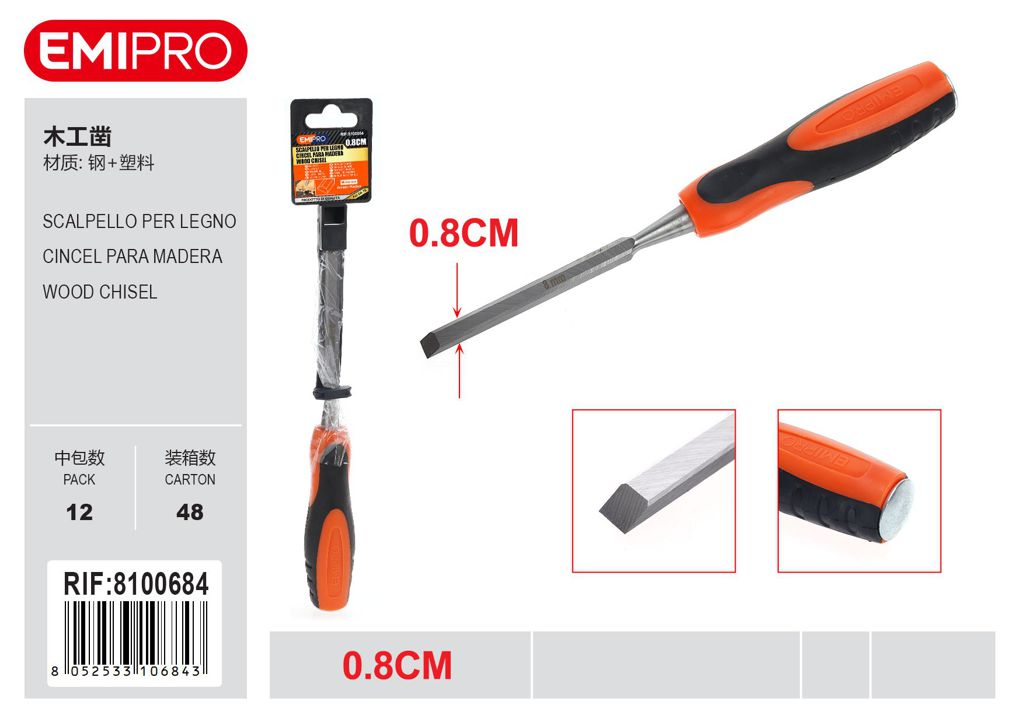 Scalpello per legno 0.8cm