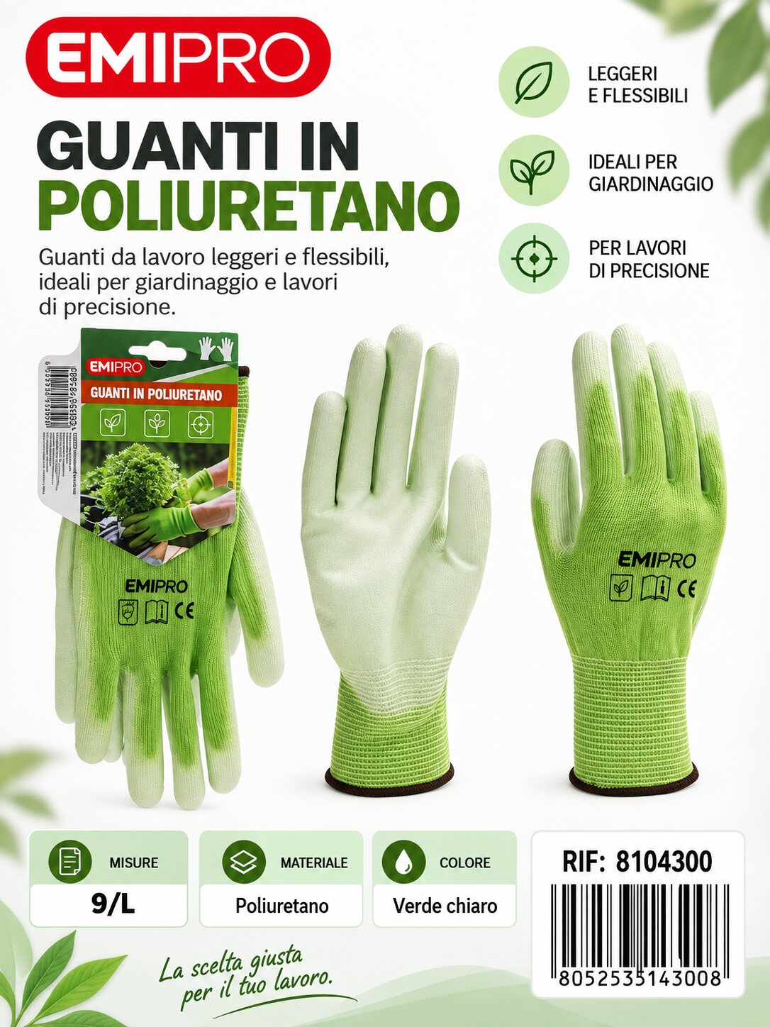 GUANTI IN POLIURETANO VERDE L/9