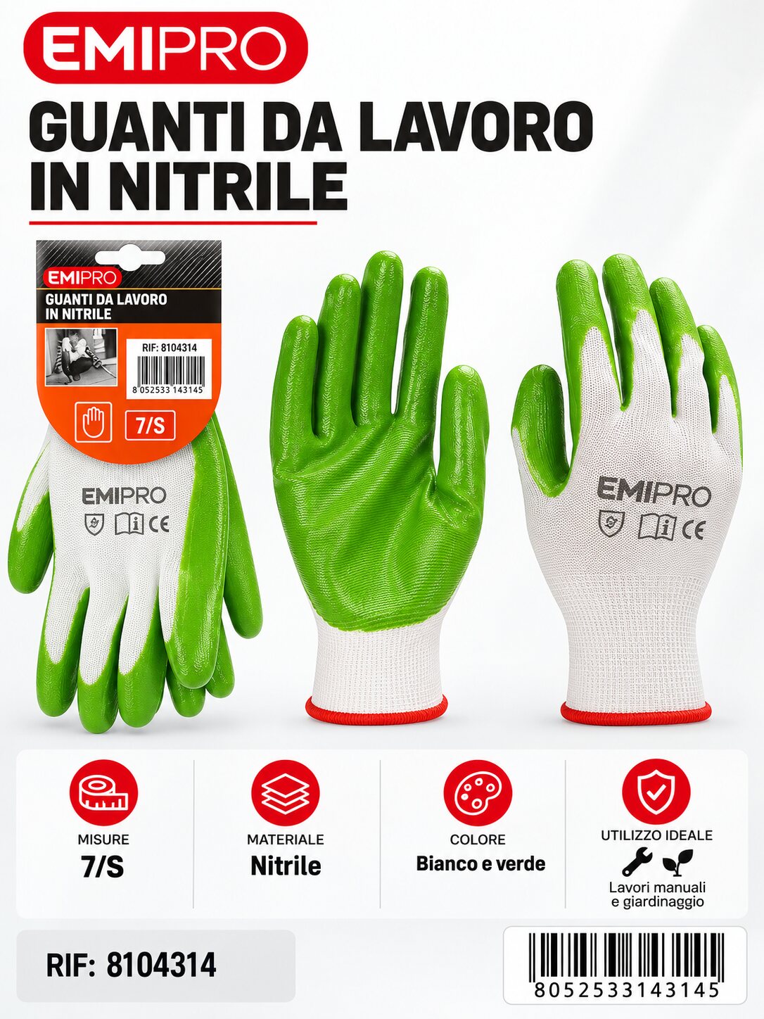 GUANTI DA LAVORO IN NITRILE S/7