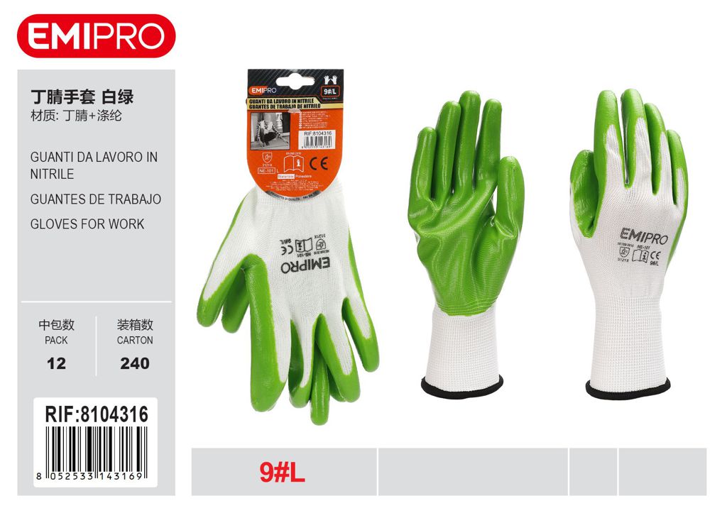GUANTI DA LAVORO IN NITRILE L/9