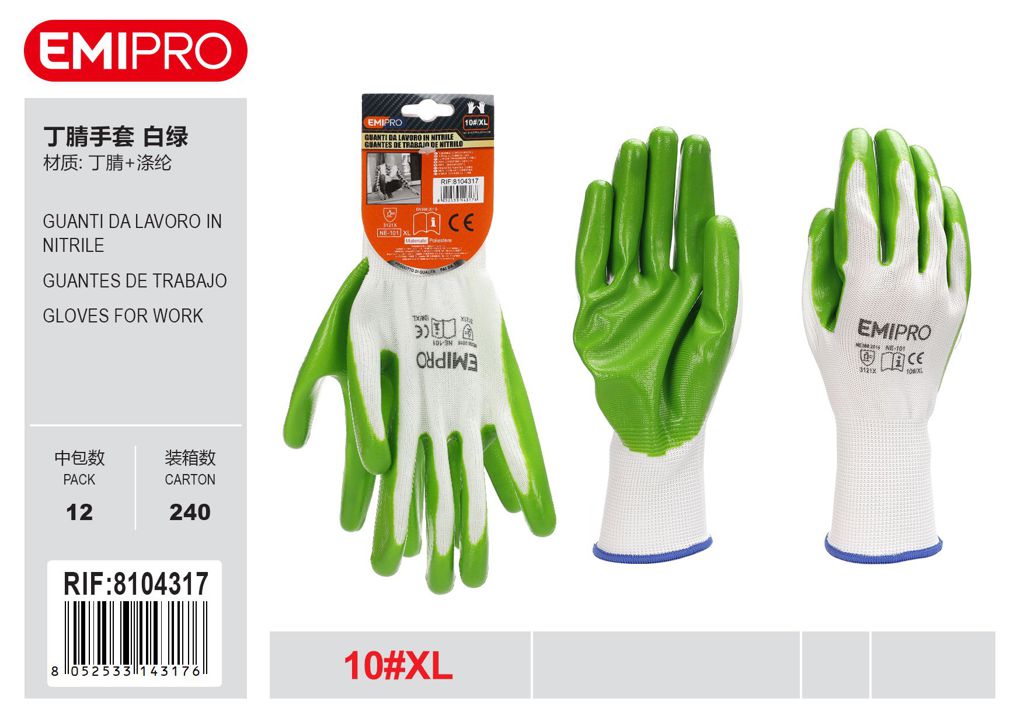 GUANTI DA LAVORO IN NITRILE XL/10