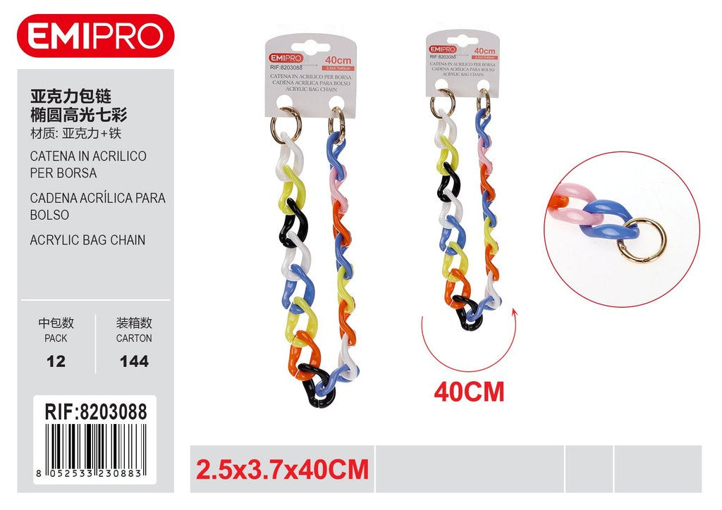 Catena in acrilico per borsa 2.5 × 3.7 × 40cm