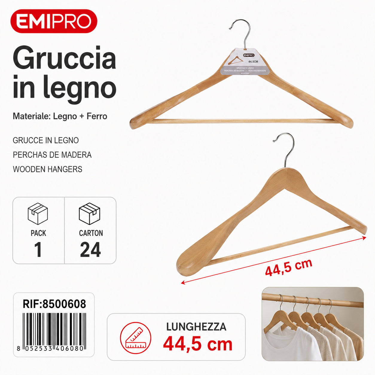 Grucce in Legno Cm.44.5
