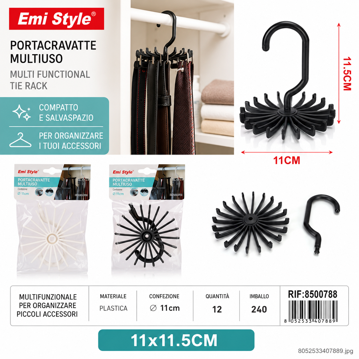 Portacravatte Multiuso 11cm