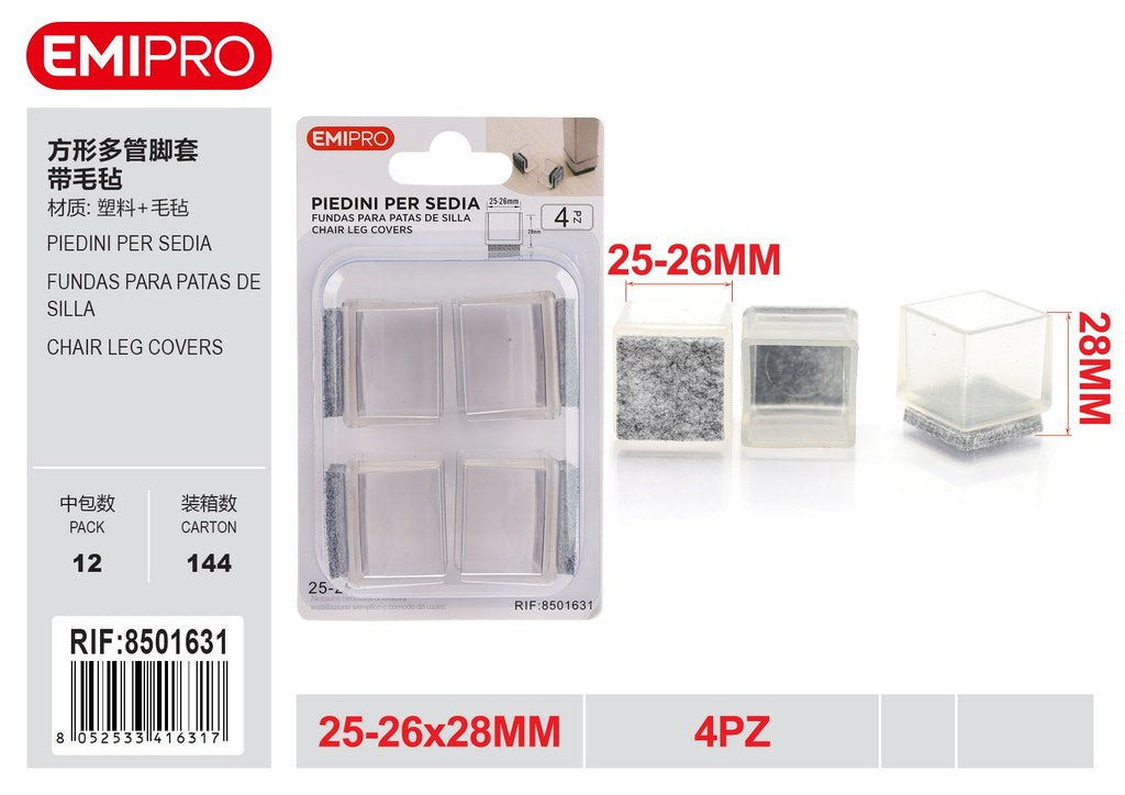 Piedini per sedia 25-26mm 4Pz