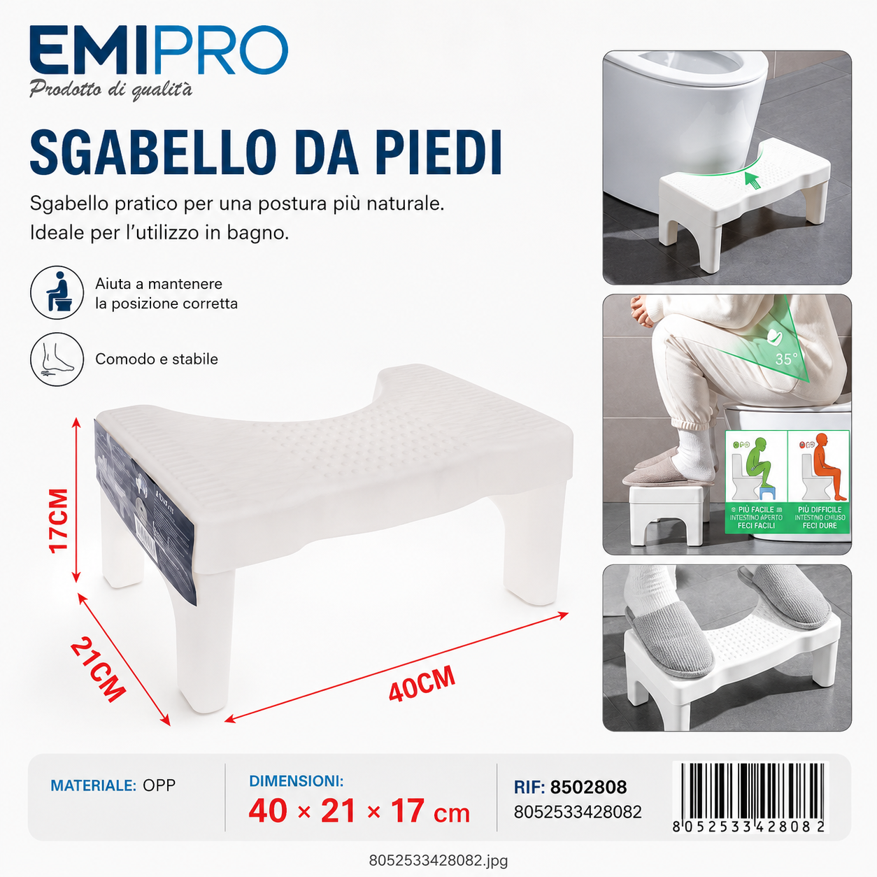 Sgabello da Piedi 40*21*17cm