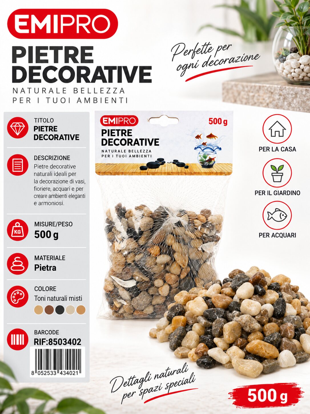 SASSI PER DECORAZIONE 500G