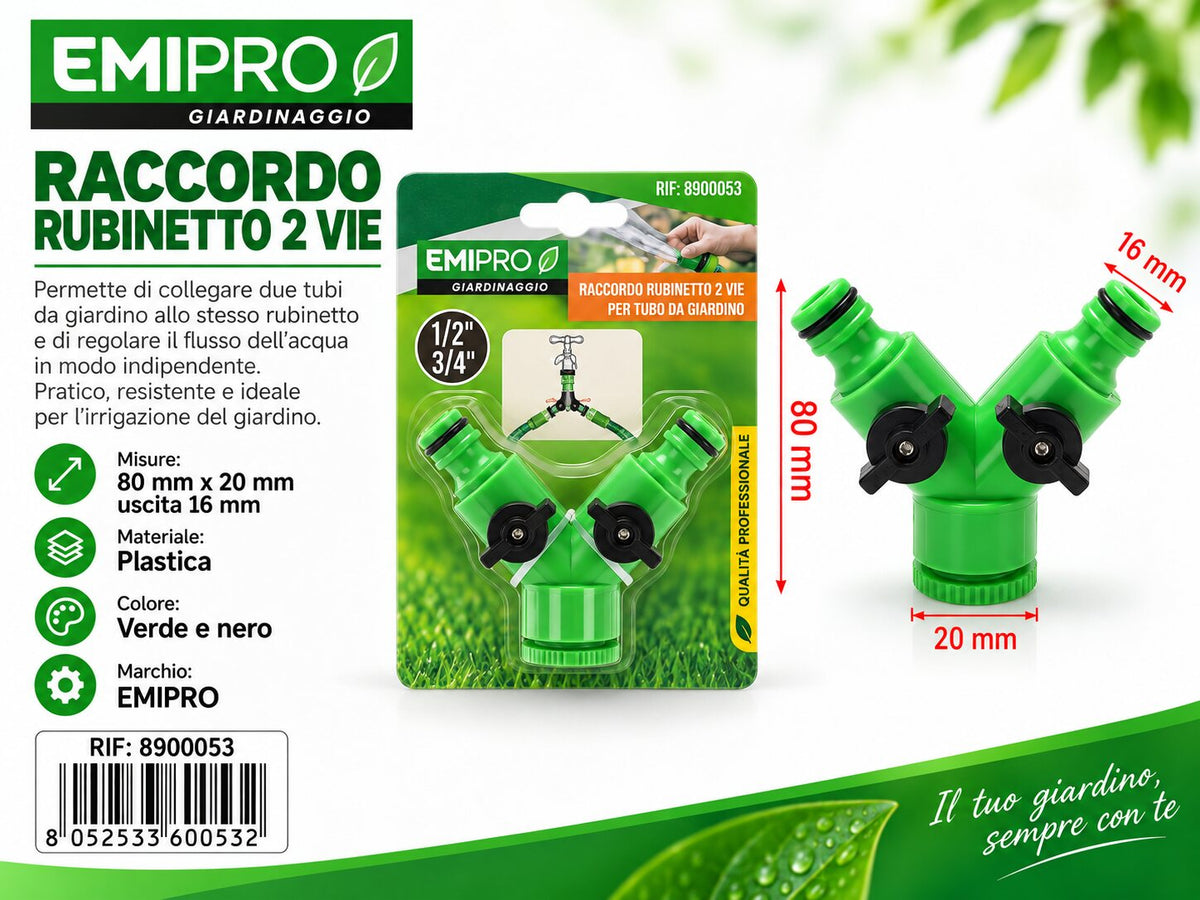 RACCORDO RUBINETTO 2 VIE