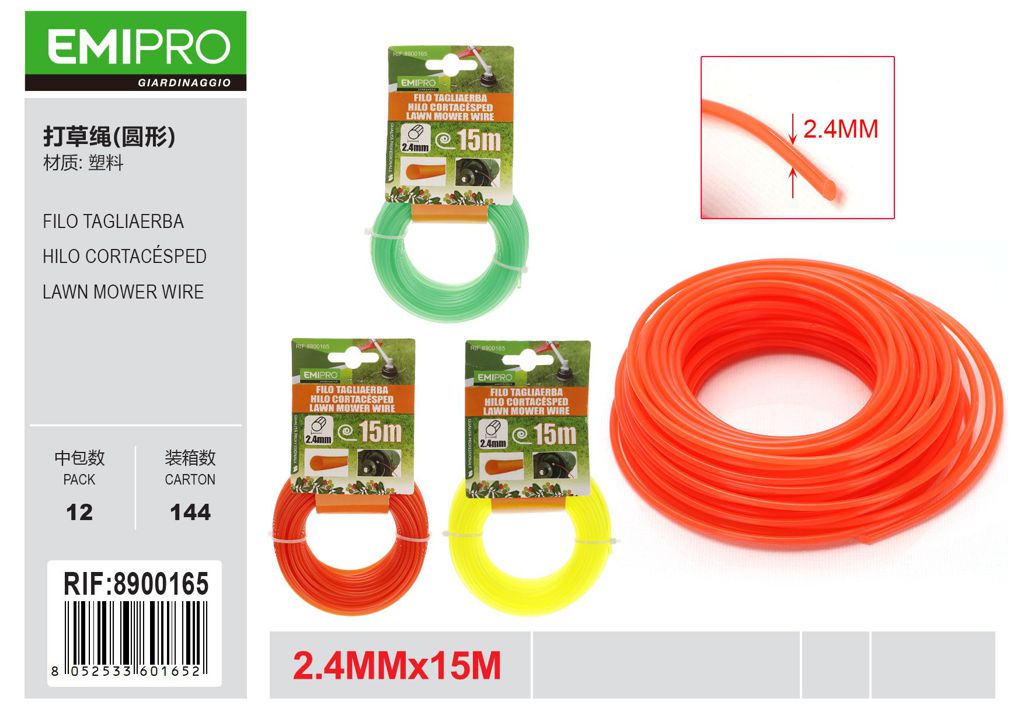 FILO TAGLIAERBA 2.4*15M