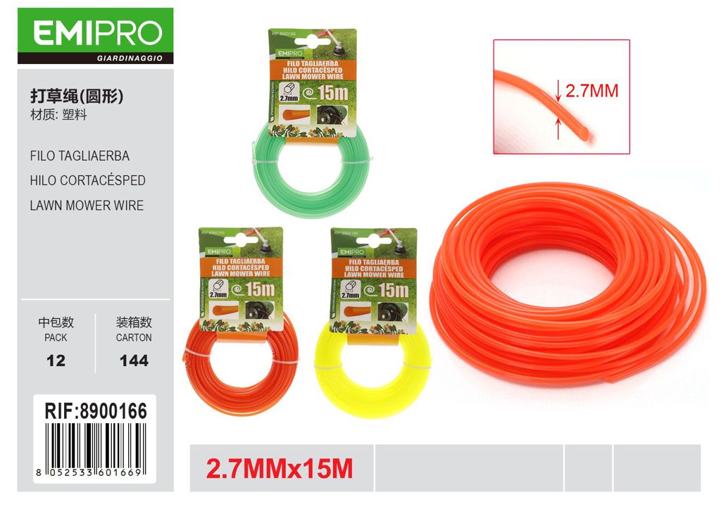 FILO TAGLIAERBA 2.7*15M