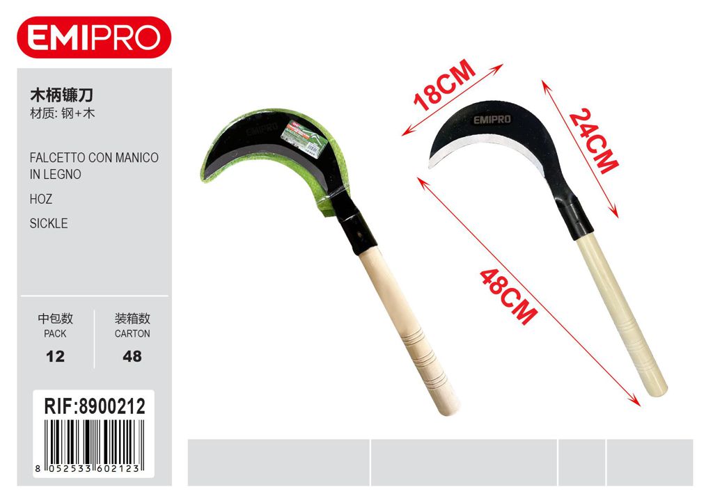 FALCETTO CON MANICO IN LEGNO 48CM