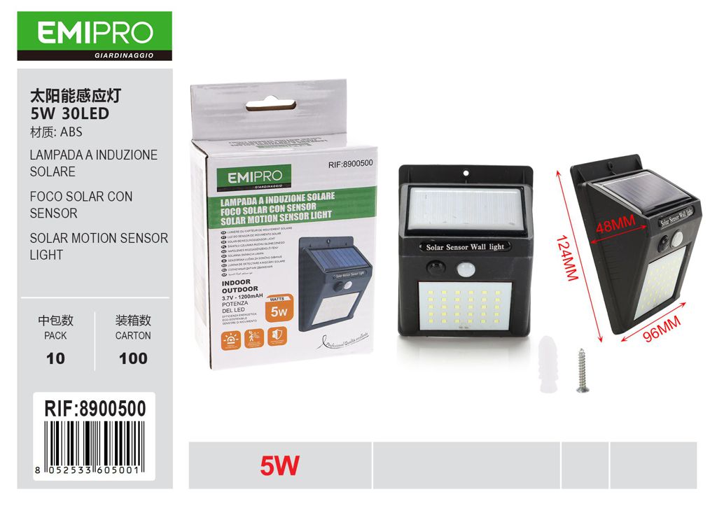 LAMPADA A INDUZIONE SOLARE 5W
