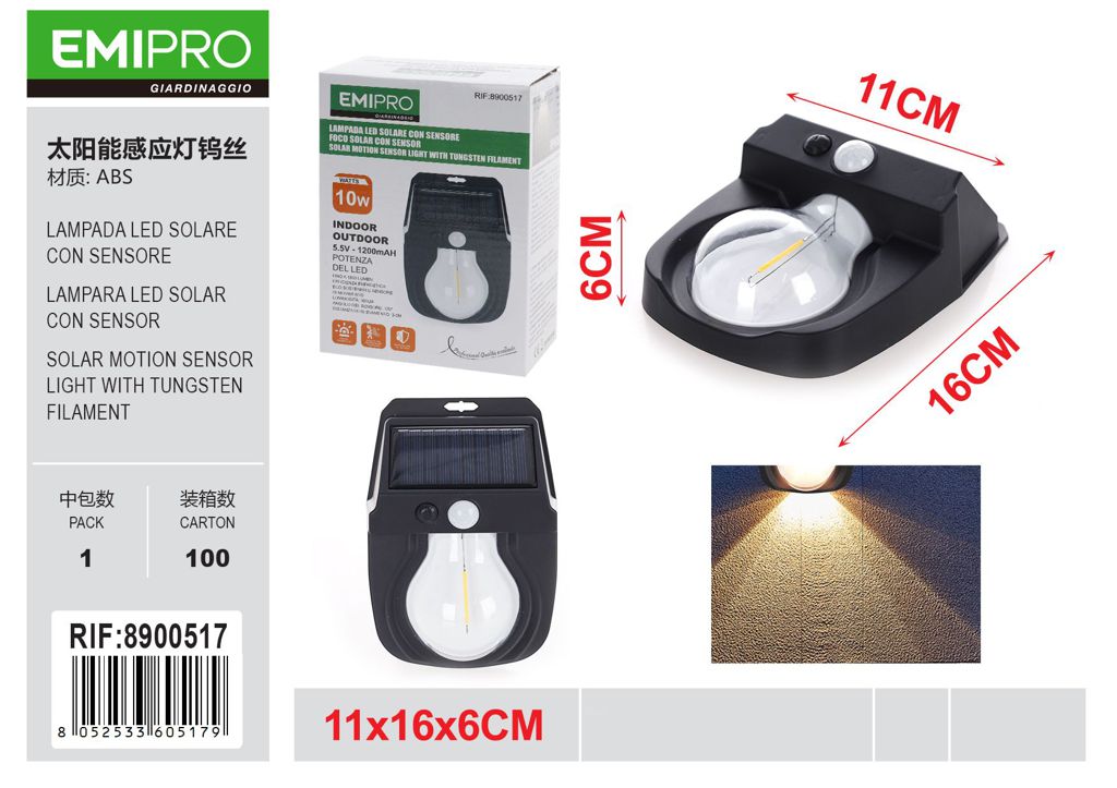 LAMPADA LED SOLARE CON SENSORE