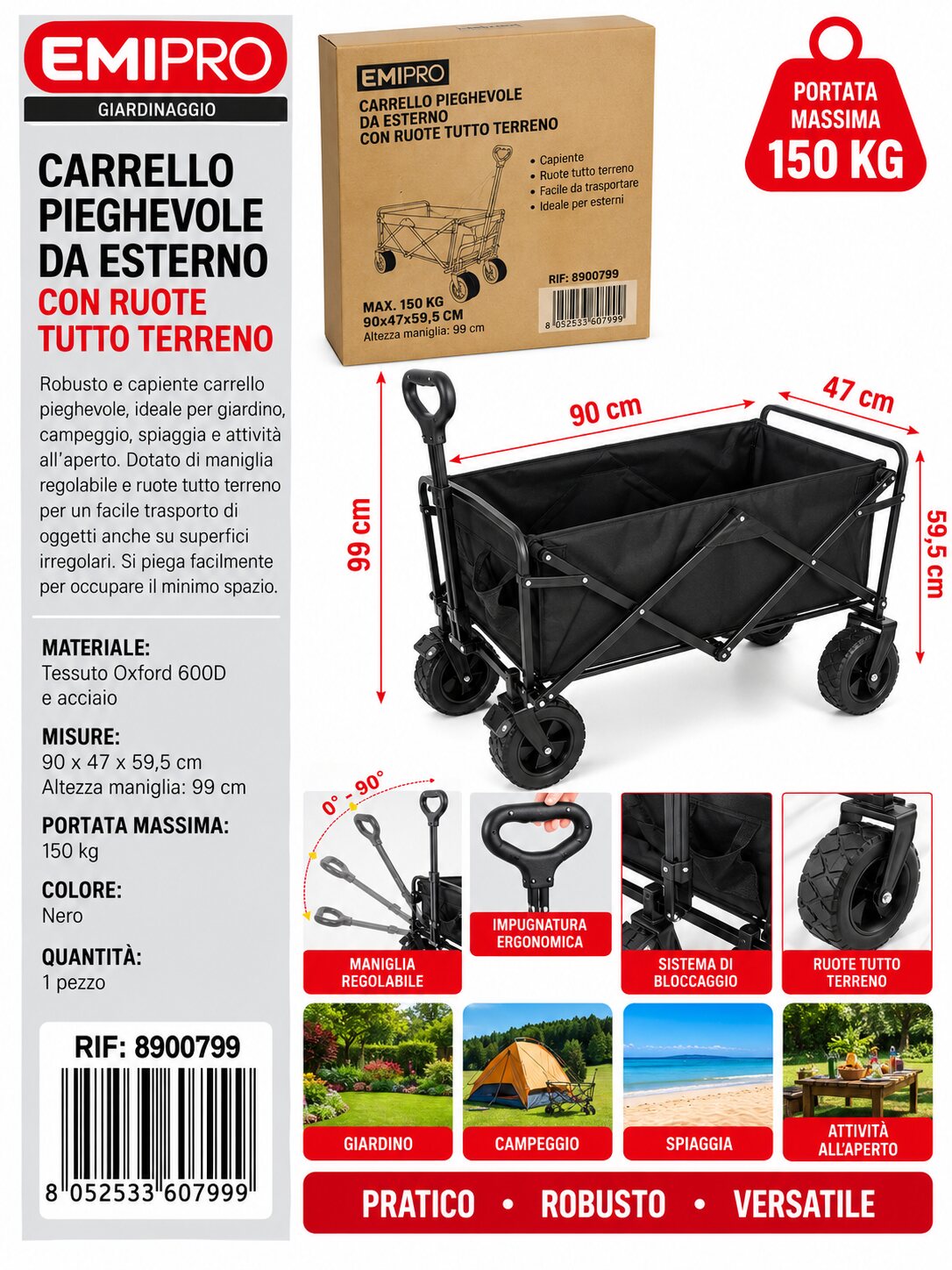 CARRELLO PIEGHEVOLE DA ESTERNO