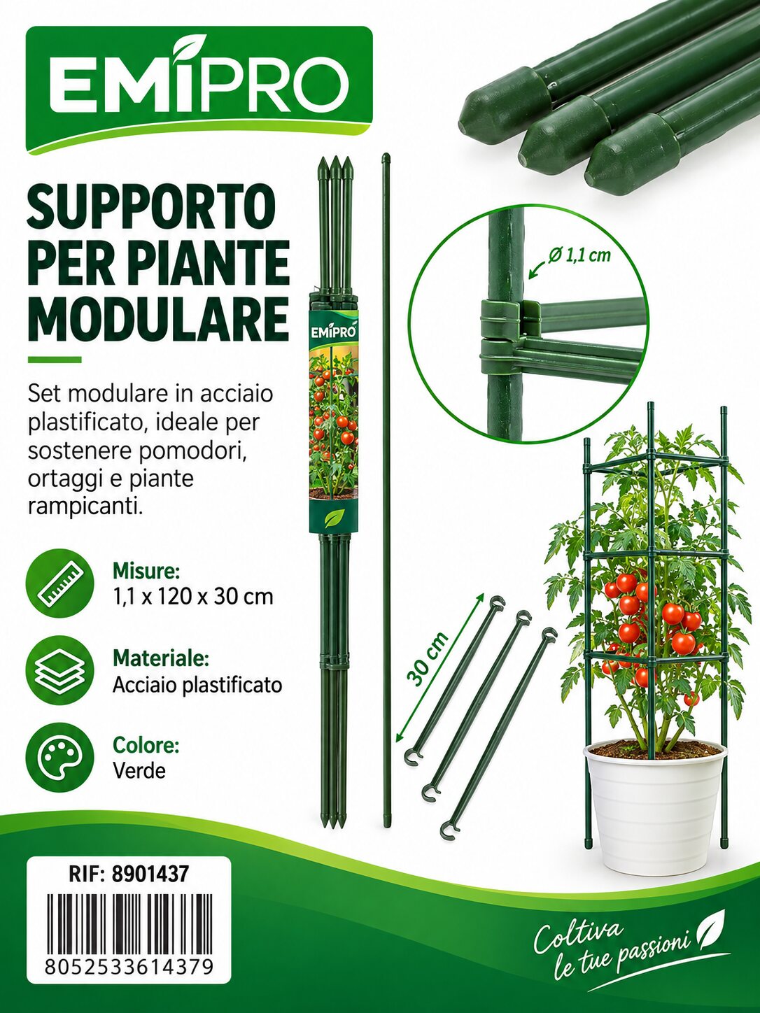 SUPPORTO PER PIANTA 1.1*120*30CM 12PZ