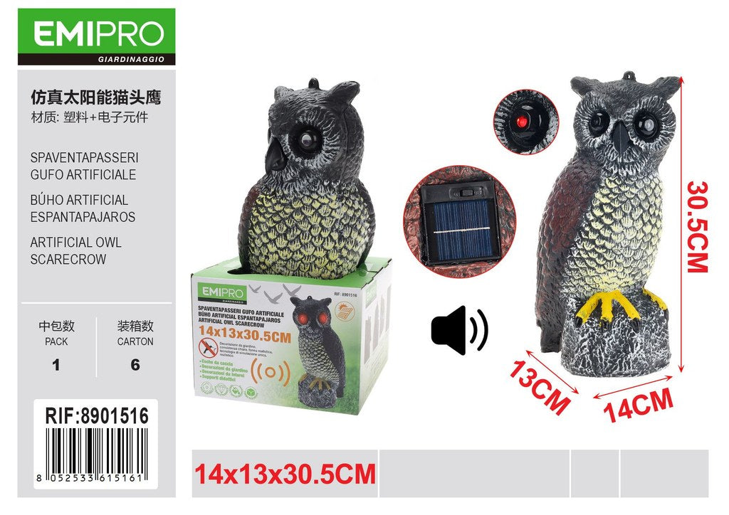 SPAVENTAPASSERI GUFO ARTIFICIALE 14*13*30.5CM