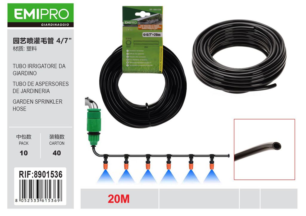 TUBO IRRIGATORE DA GIARDINO 4/7# 20M