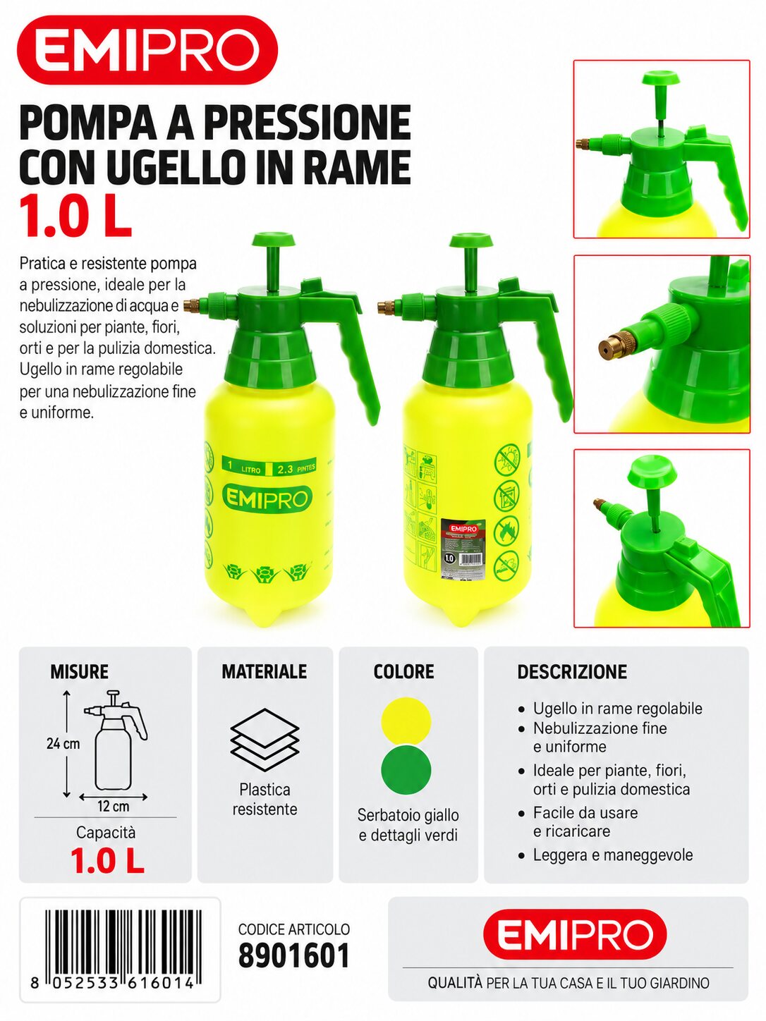 SPRUZZATORE A PRESSIONE 1.0LT