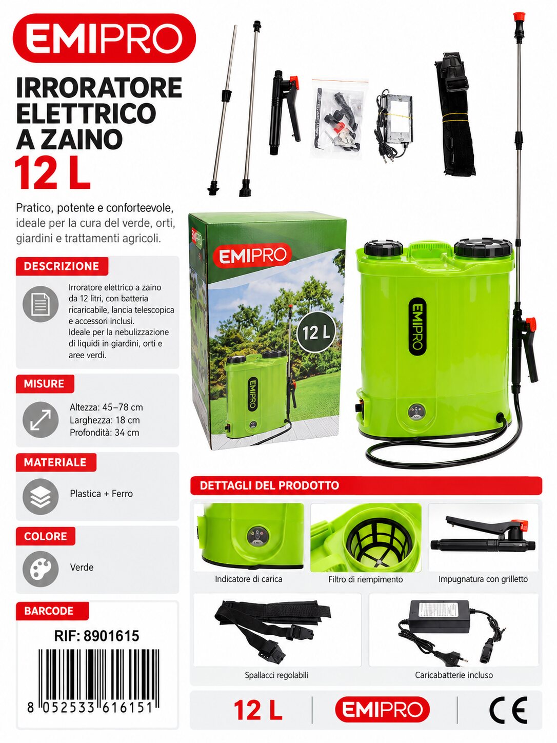 SPRUZZATORE ELETTRICO 12L