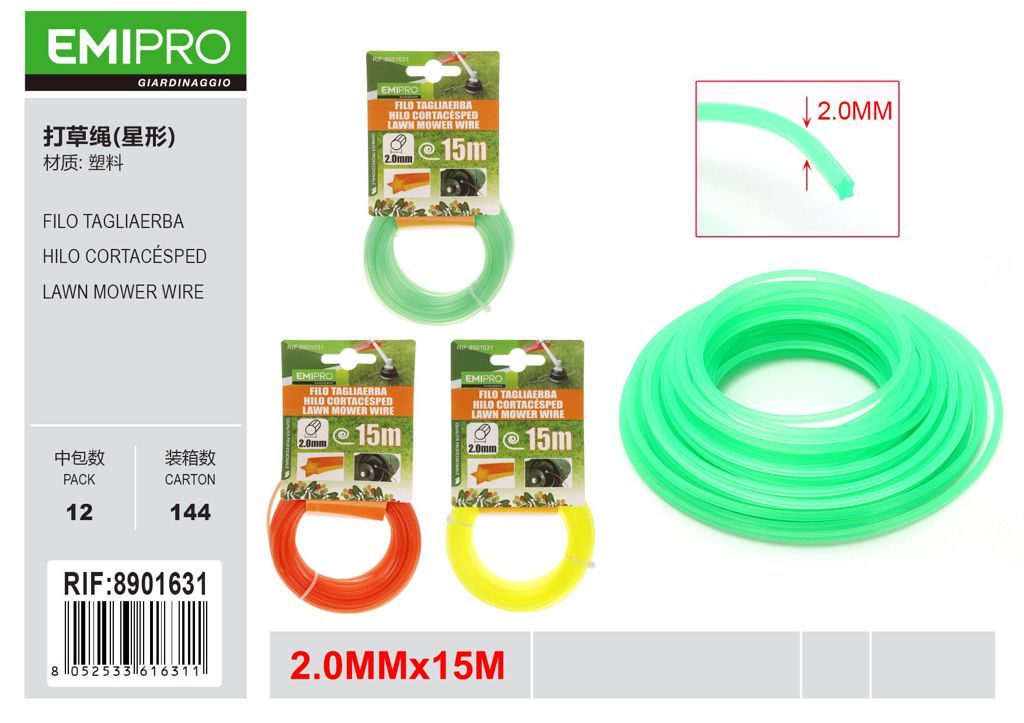FILO TAGLIAERBA 2.0*15M