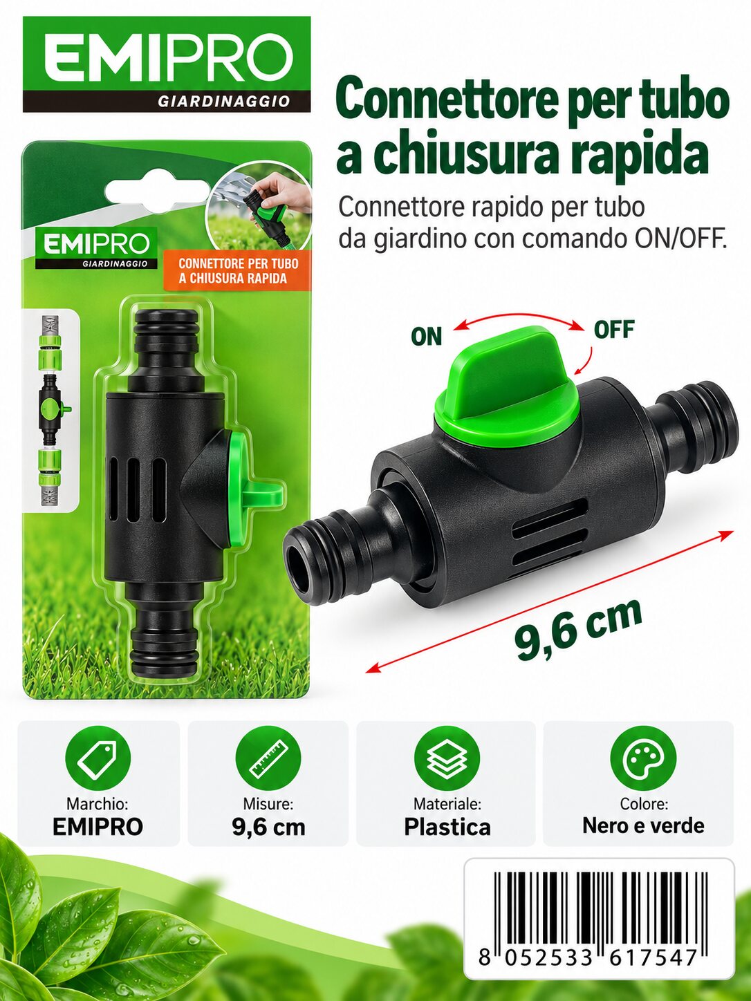 CONNETTORE PER TUBO A CHIUSURA RAPIDA
