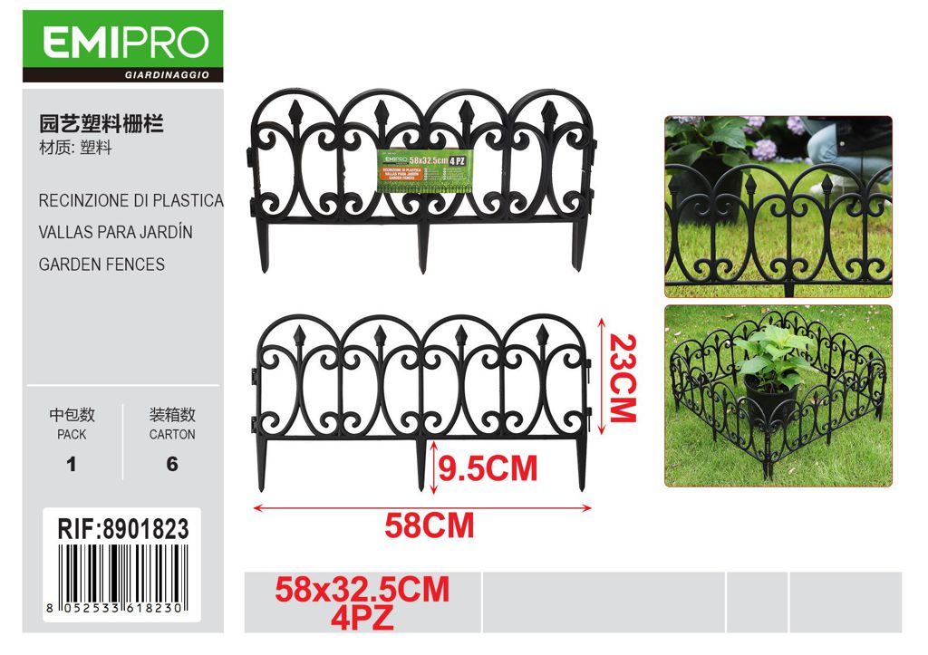 RECINZIONE DI PLASTICA 58*32.5CM 4PZ
