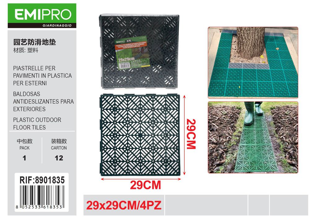 PIASTRELLE IN PLASTICA PER ESTERNI 29*29CM 4PZ