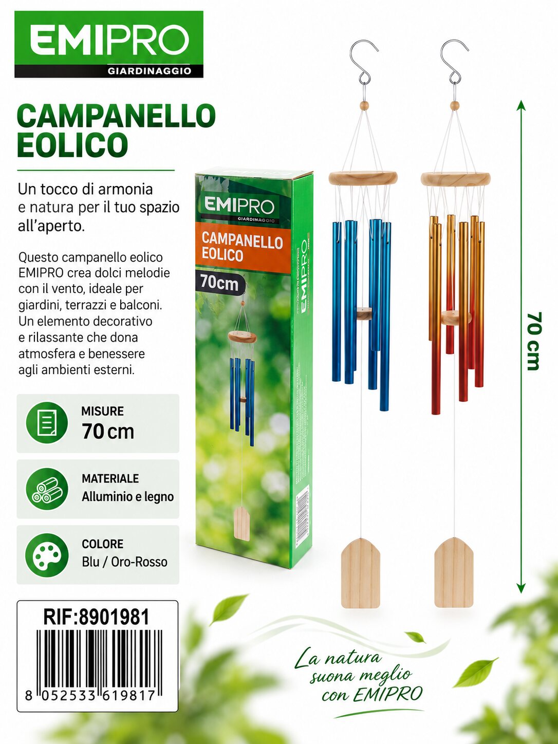 CAMPANELLI EOLICI 70CM