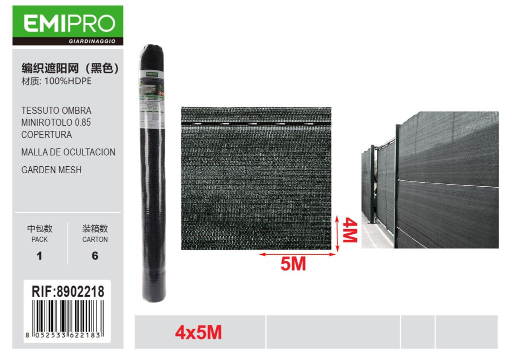 TESSUTO OMBRA MINIROTOLO 0.85 COPERTURA 4*5M
