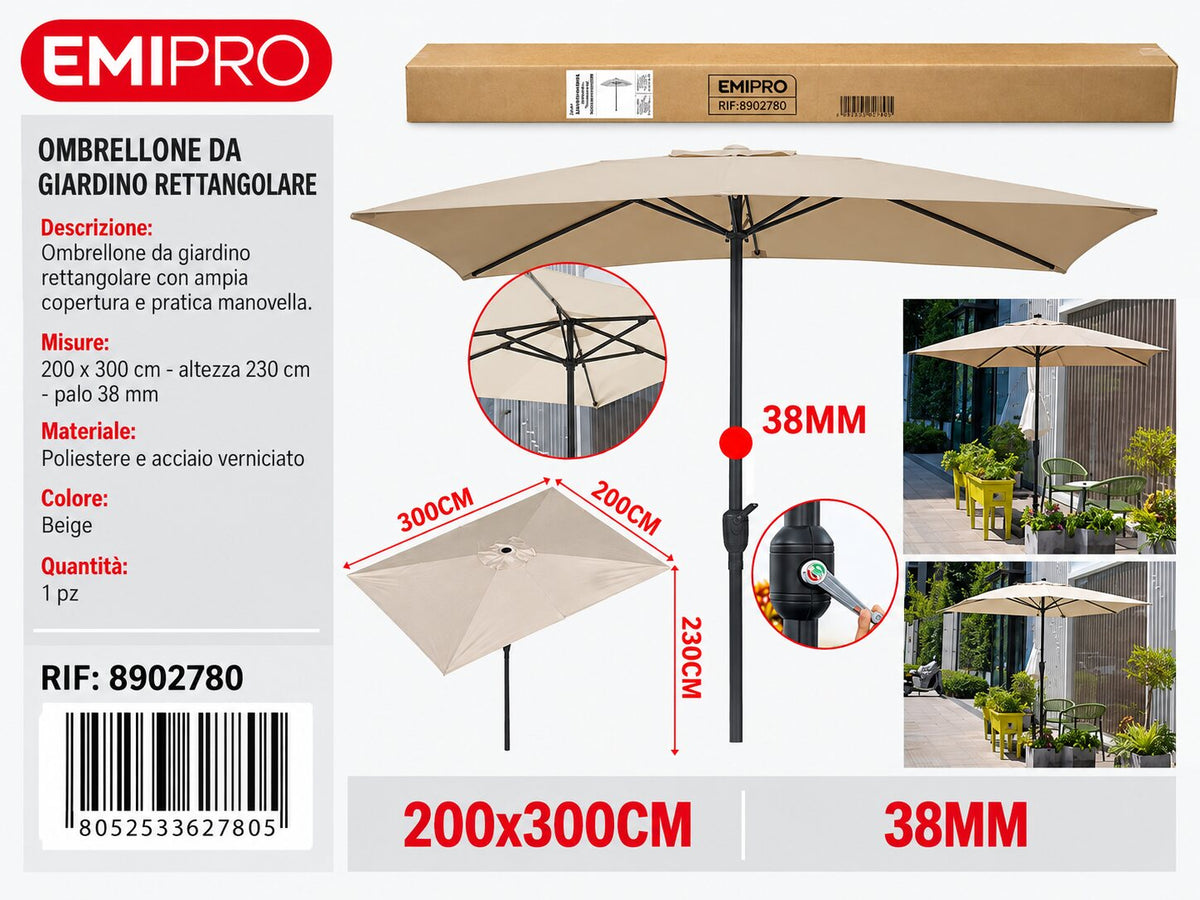Ombrellone da Giardino 200*300cm