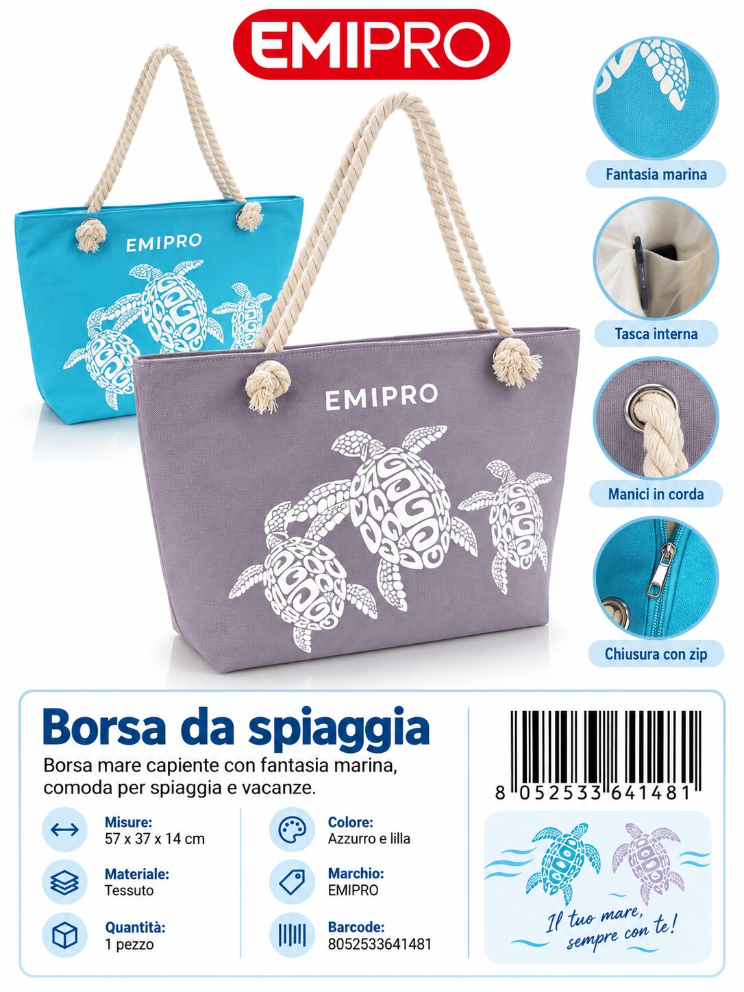 Borsa Da Spiaggia 57*37*14cm
