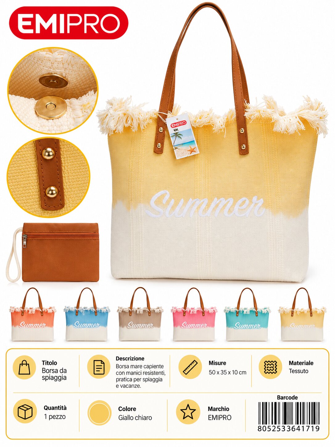 Borsa Da Spiaggia 50*35*10cm