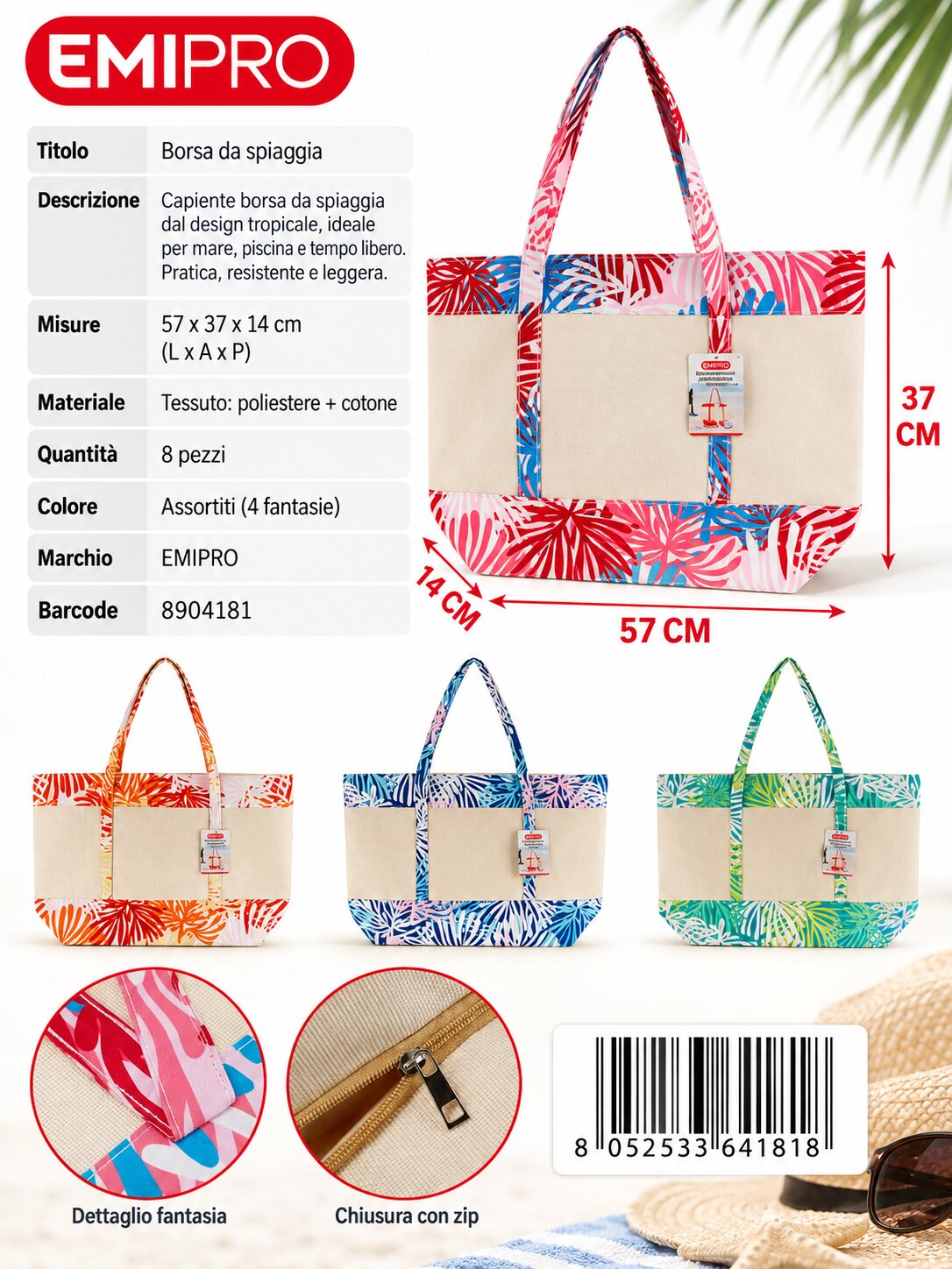 Borsa Da Spiaggia 57*37*14cm