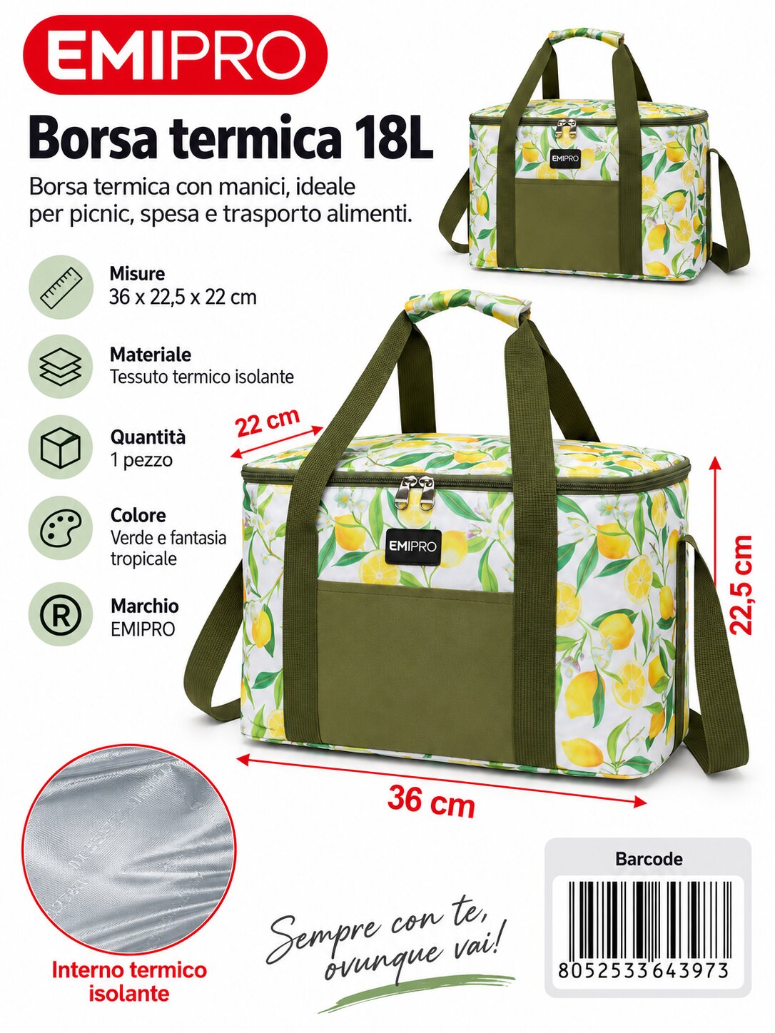 Borsa Frigo 36*22.5*22cm/18L
