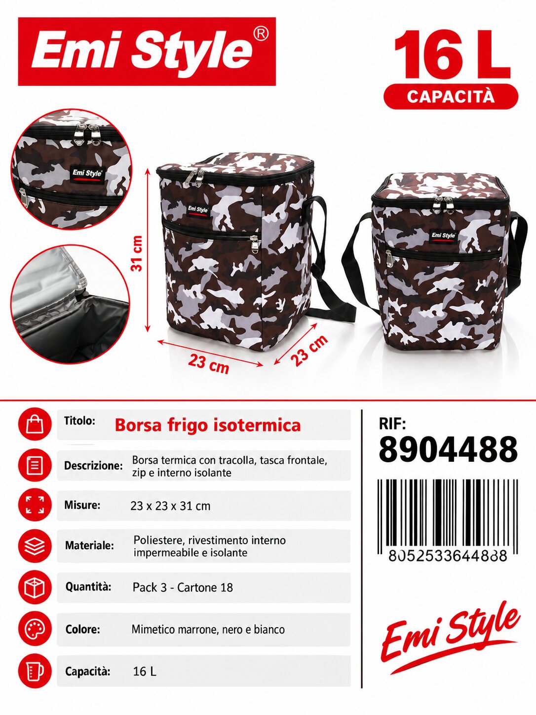 Borsa Frigo 16L 23*23*31cm