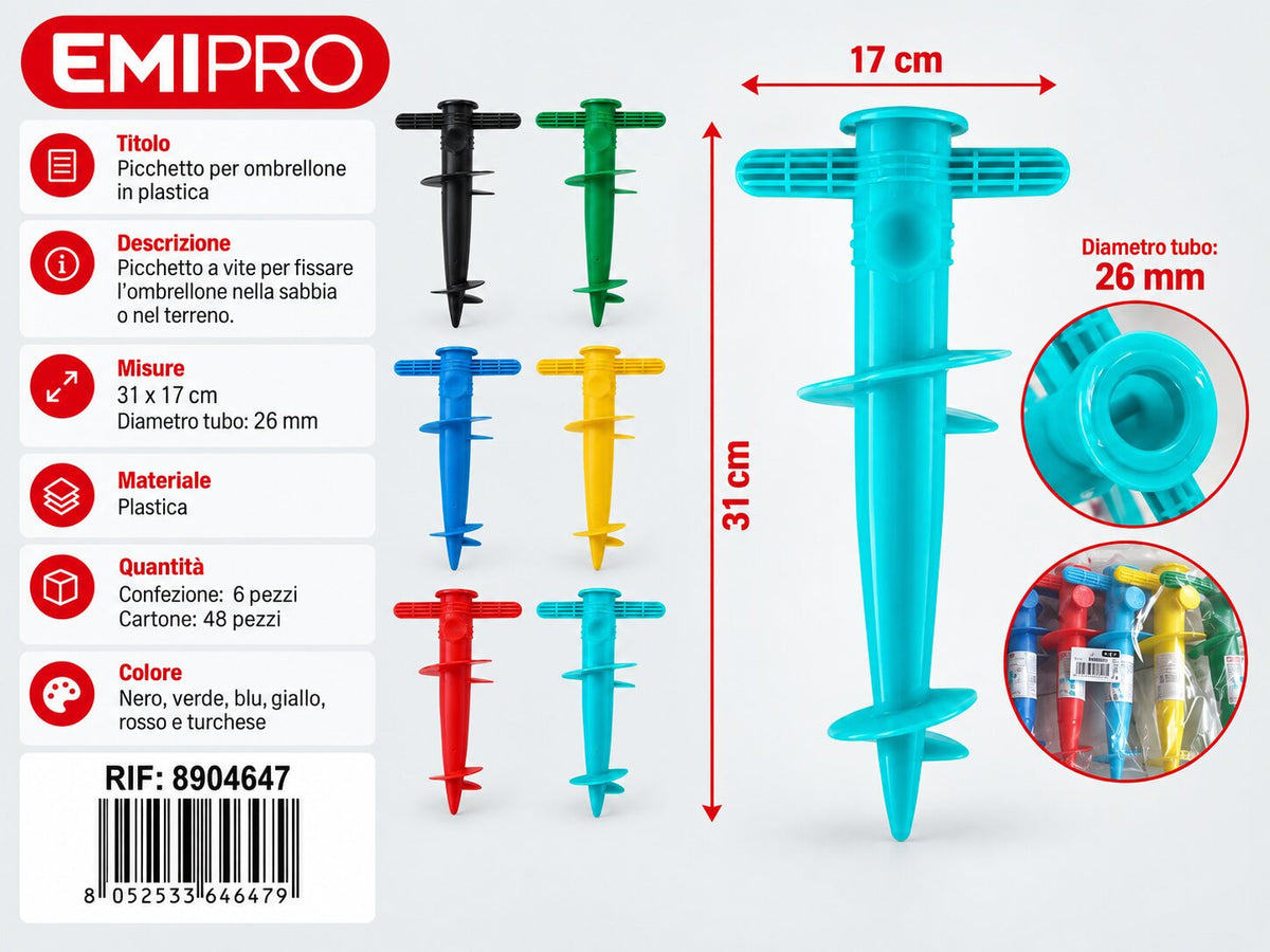Picchetto Per Ombrellone In Plastica 31*17cm