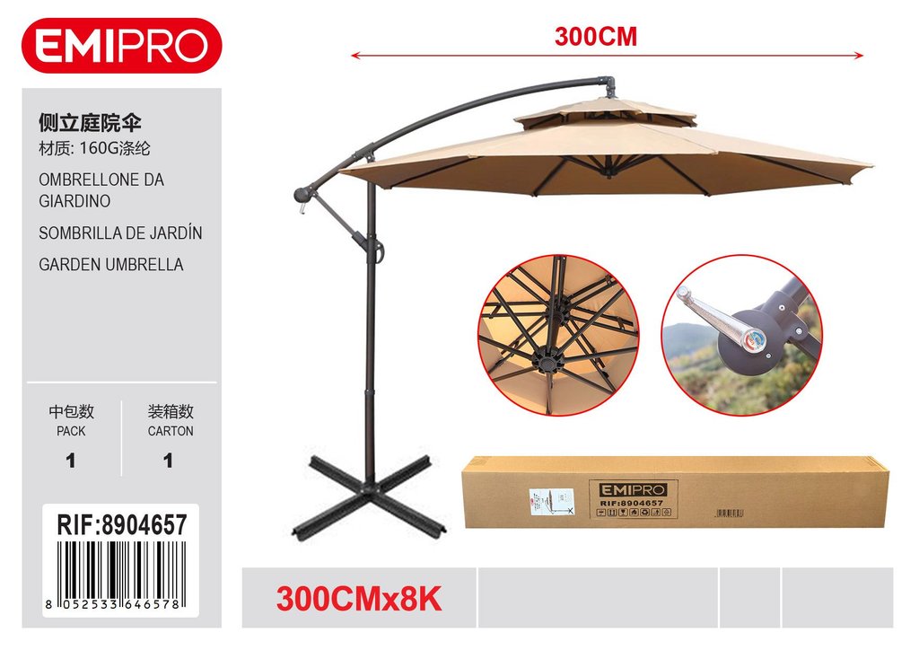 OMBRELLONE DA GIARDINO 300CM*8K 42/48MM