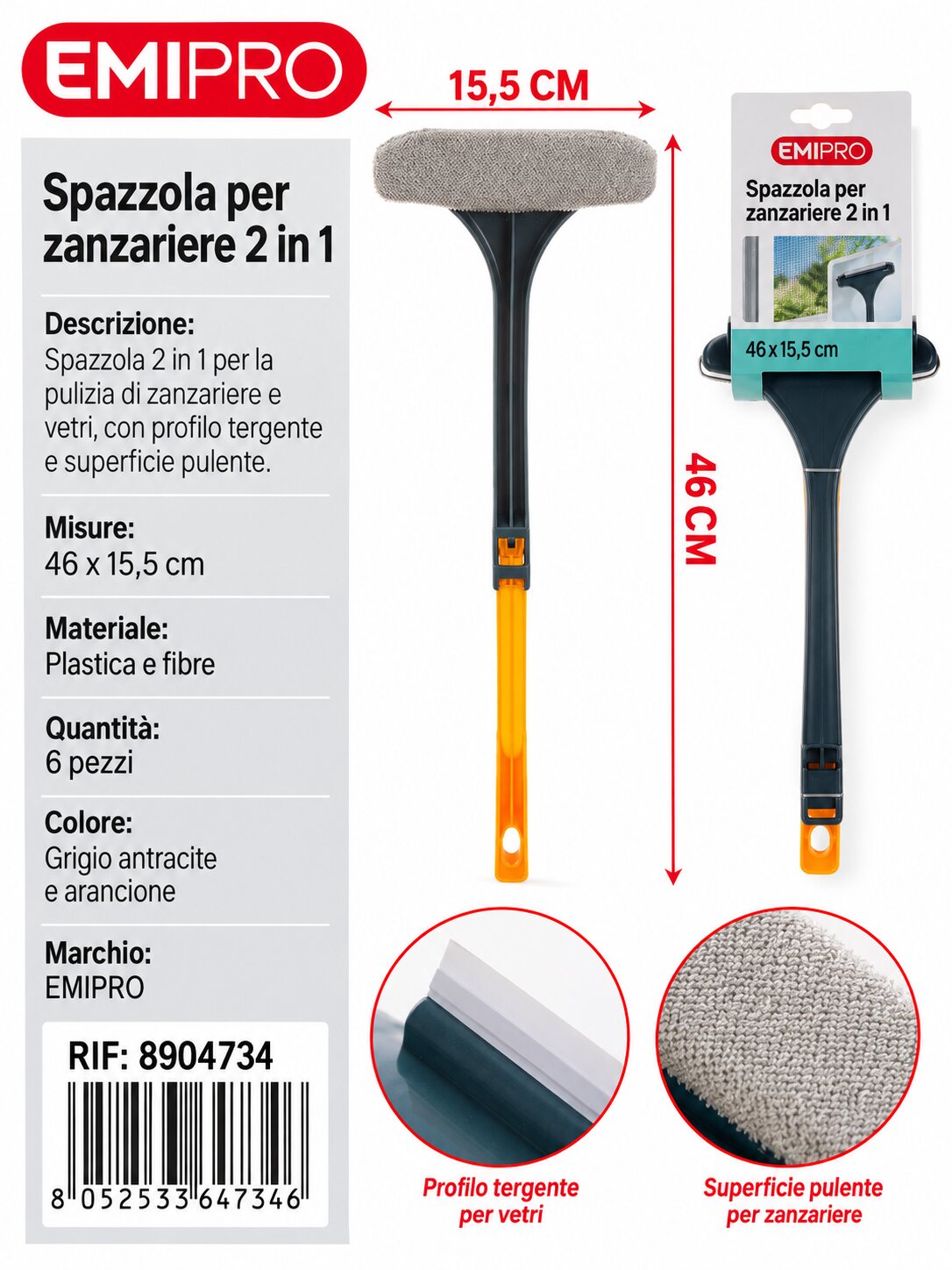 Spazzola Per Zanzariere 46*15.5cm