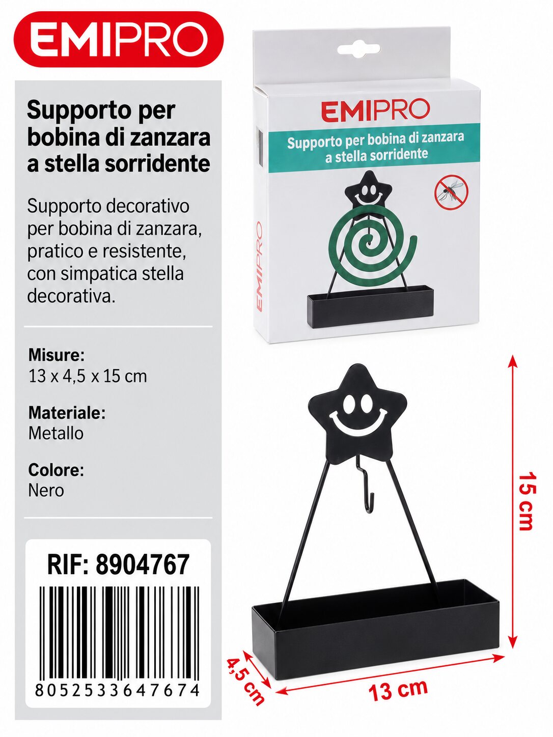 Supporto Per Bobina Di Zanzara 13*4.5*17cm