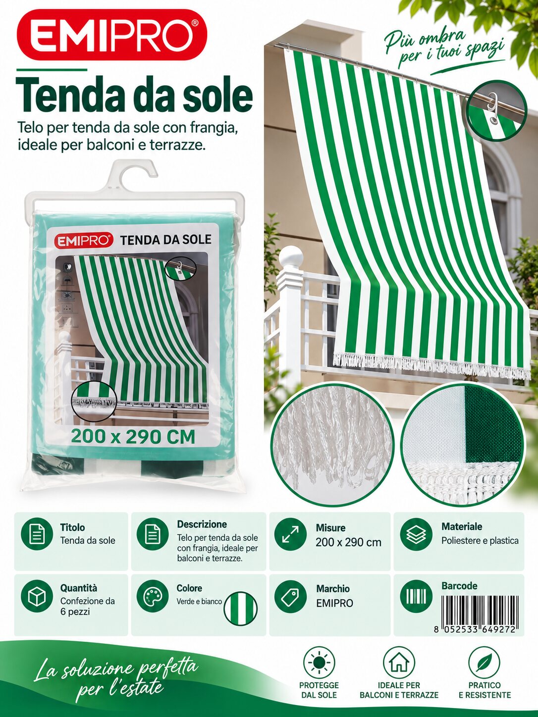 Tenda Sole 200*290cm