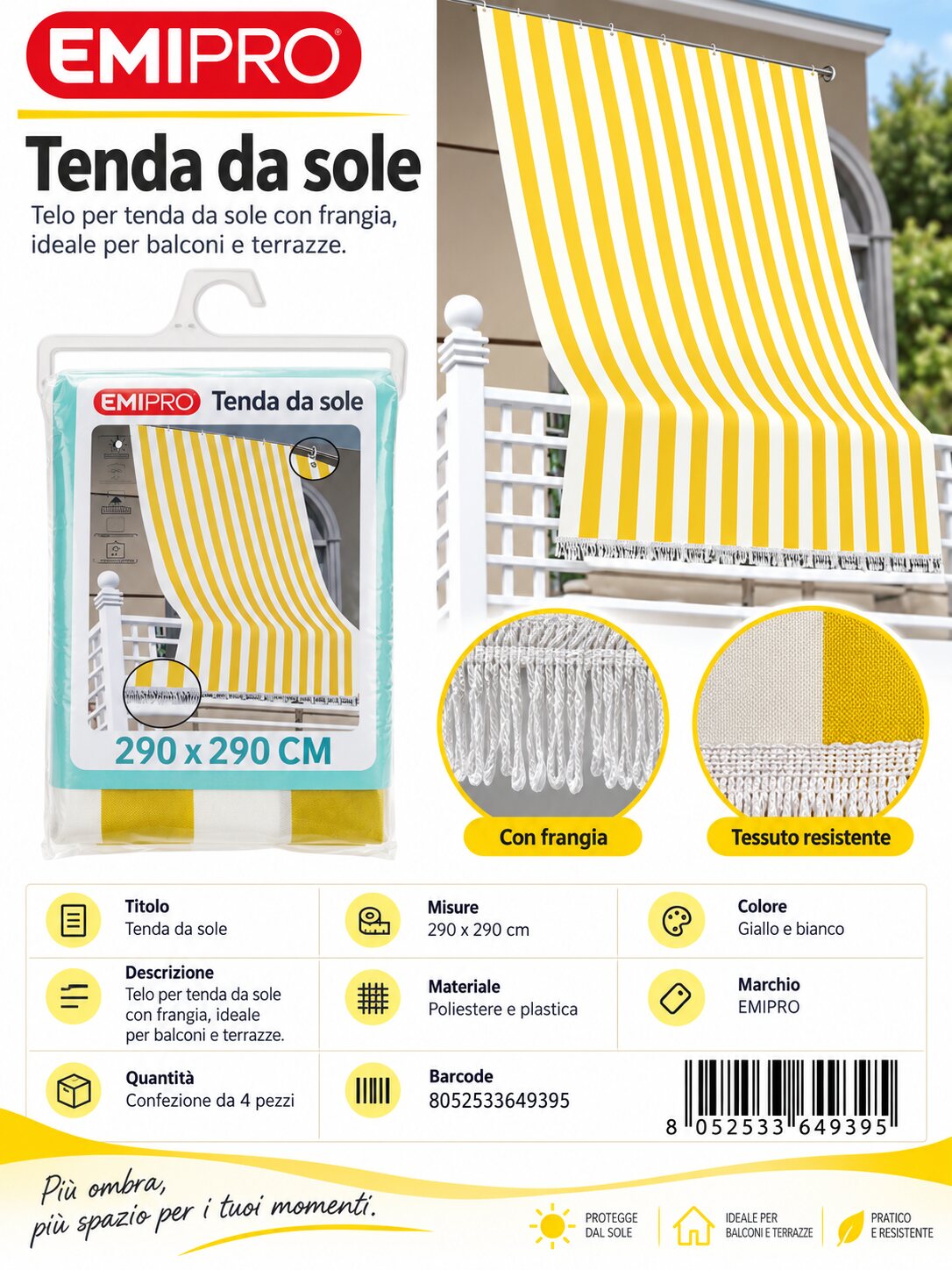 Tenda Sole 290*290cm
