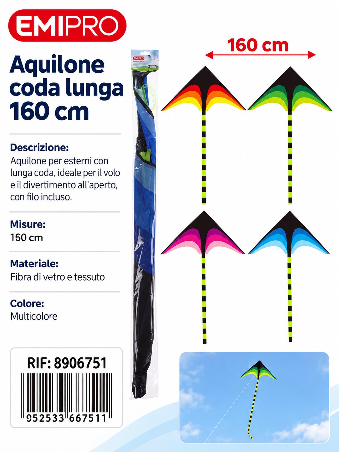 AQUILONE CODA LUNGA 160CM