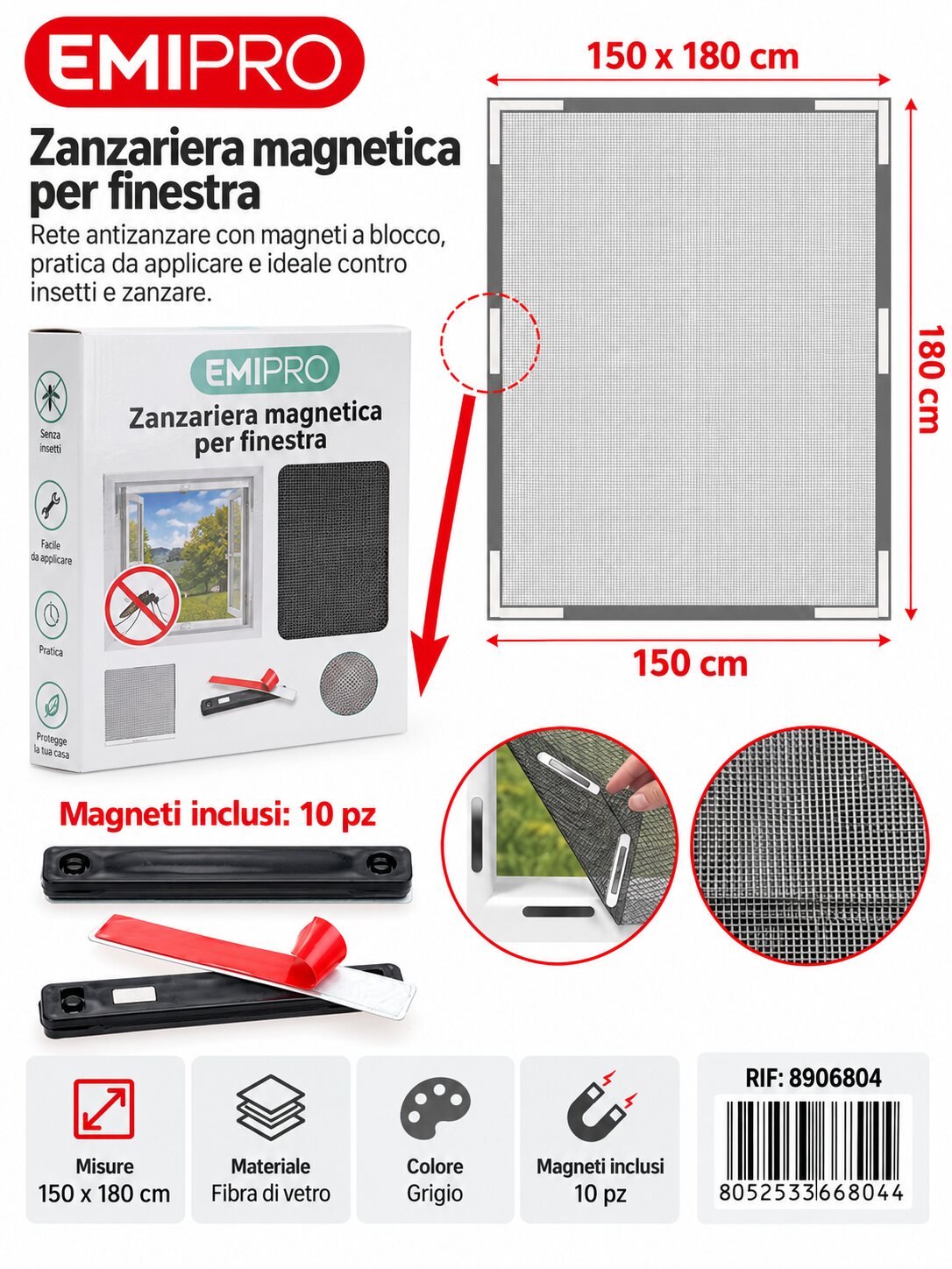Zanzariera Per Finestra 150*180cm