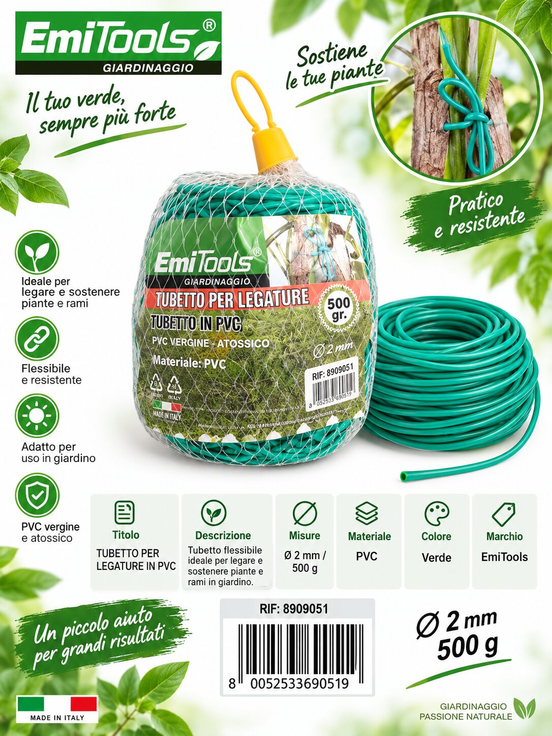 TUBETTO PER LEGATURE IN PVC 2MM 500GR