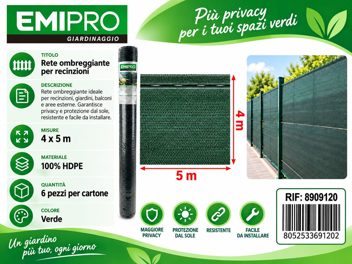 TESSUTO OMBRA MINIROTOLO 0.85 COPERTURA 4*5M