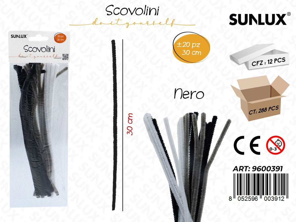 Sunlux Scovolini Nero Ass. 20PCS 30CM