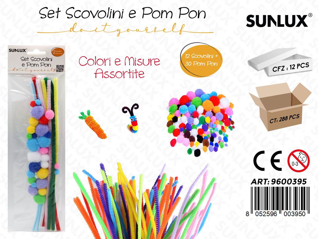 Sunlux Set Scovolini-pom Pon 12-30PCS Ass.