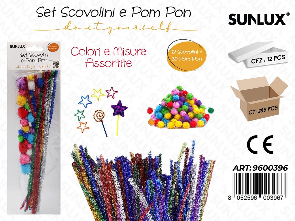 Sunlux Set Scovolini-pom Pon 12-30PCS Ass.